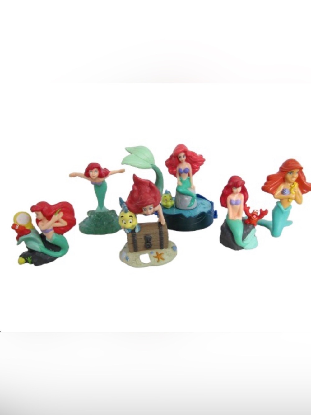 Disney The Little Mermaid Vintage PVC Figure Lot with Ariel & Friends clean/sani